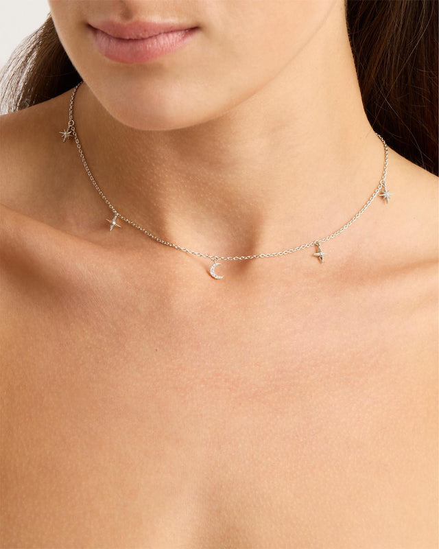 Sterling Silver To The Moon and Back Choker