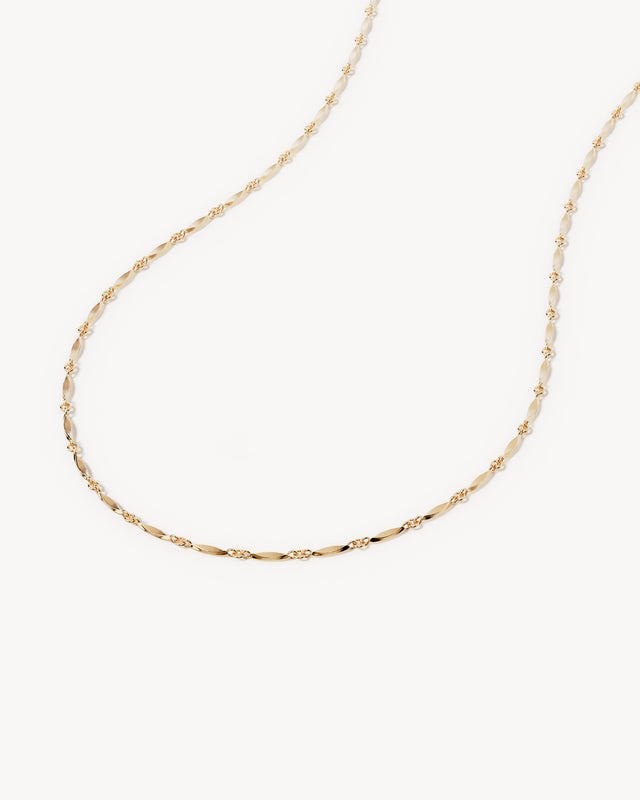 18k Gold Vermeil 18" Leaf Chain Necklace
