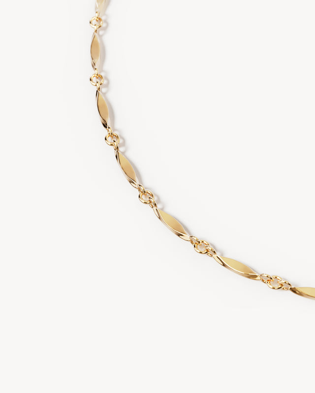 18k Gold Vermeil 18" Leaf Chain Necklace