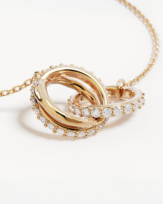 18k Gold Vermeil Entwined Hearts Necklace