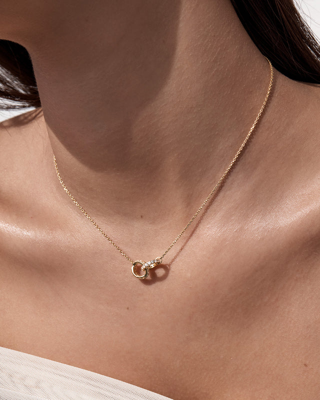 18k Gold Vermeil Entwined Hearts Necklace