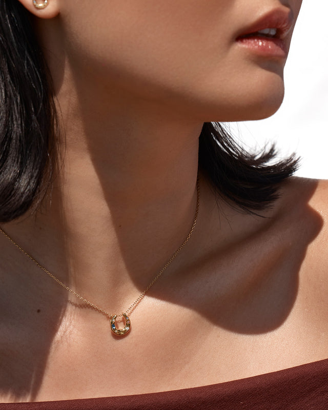 18k Gold Vermeil Lucky Horseshoe Necklace