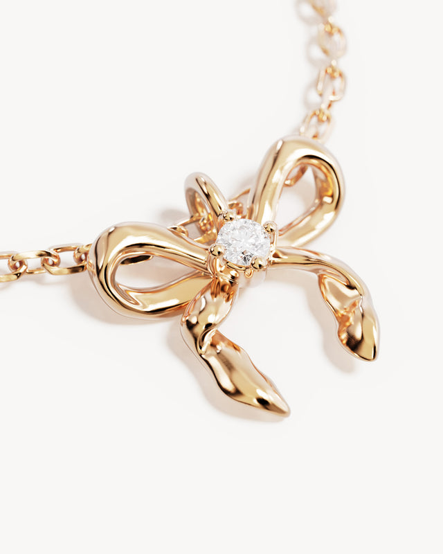 18k Gold Vermeil Forever More Bow Necklace