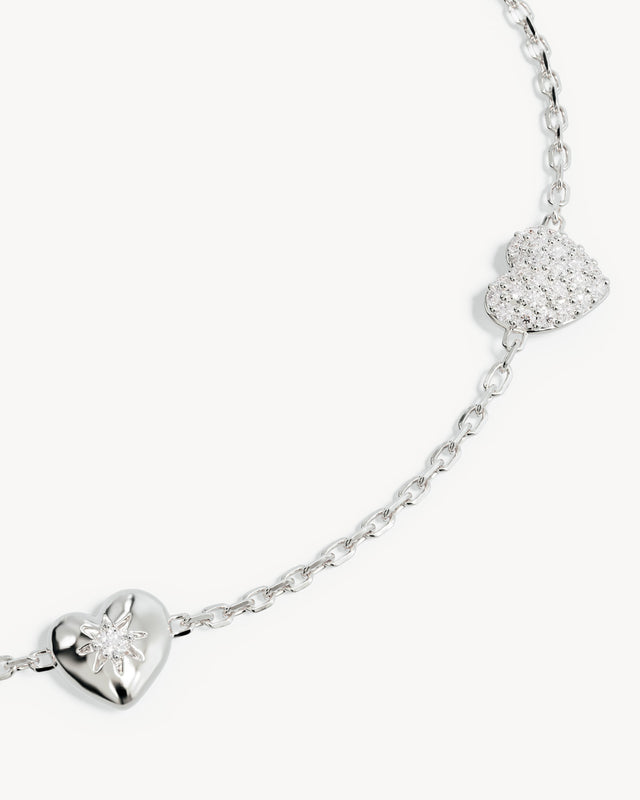Sterling Silver You Have My Heart Charm Choker
