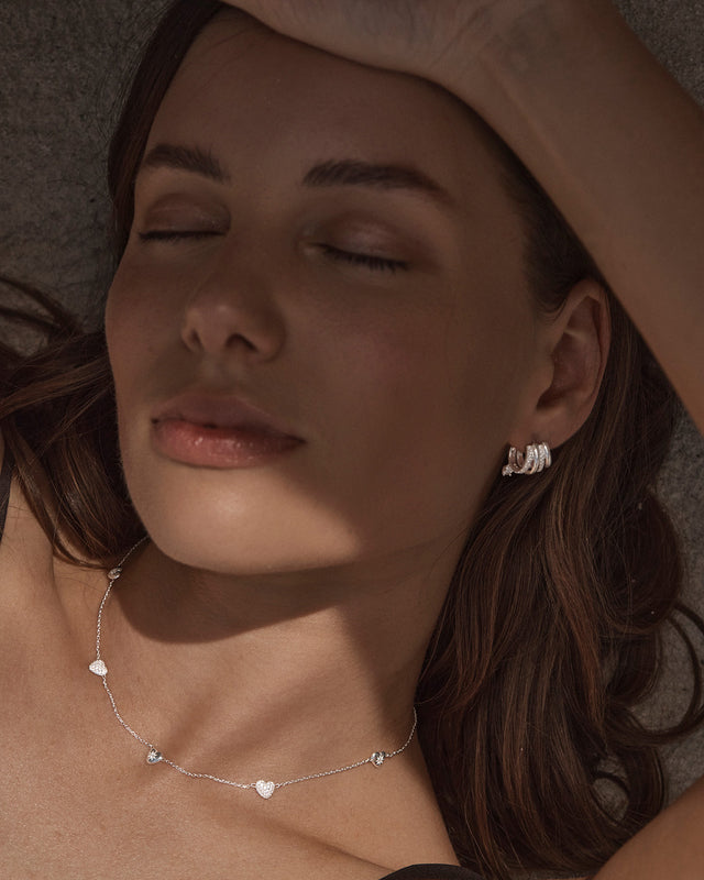 Sterling Silver You Have My Heart Charm Choker