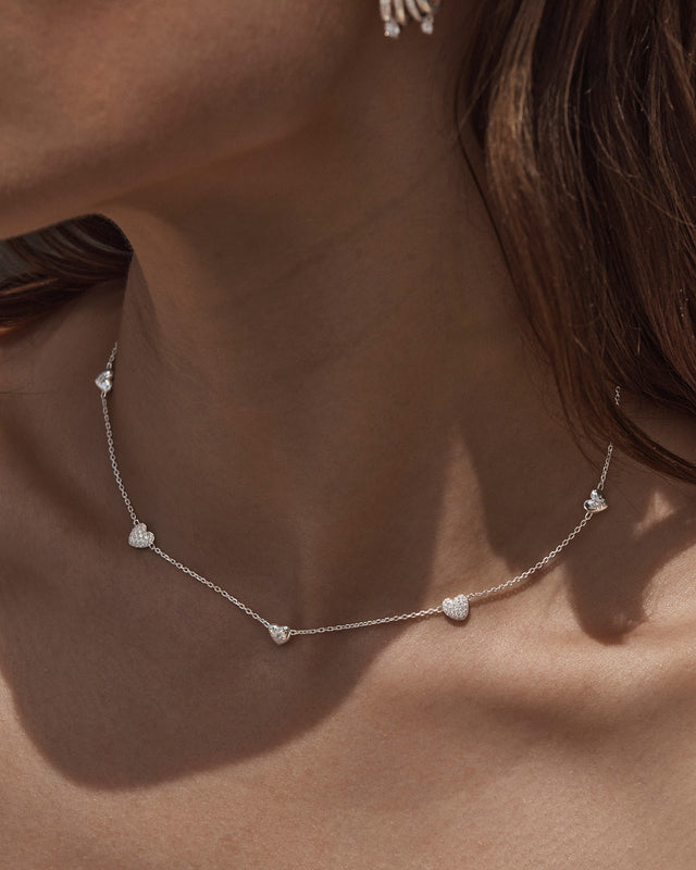 Sterling Silver You Have My Heart Charm Choker