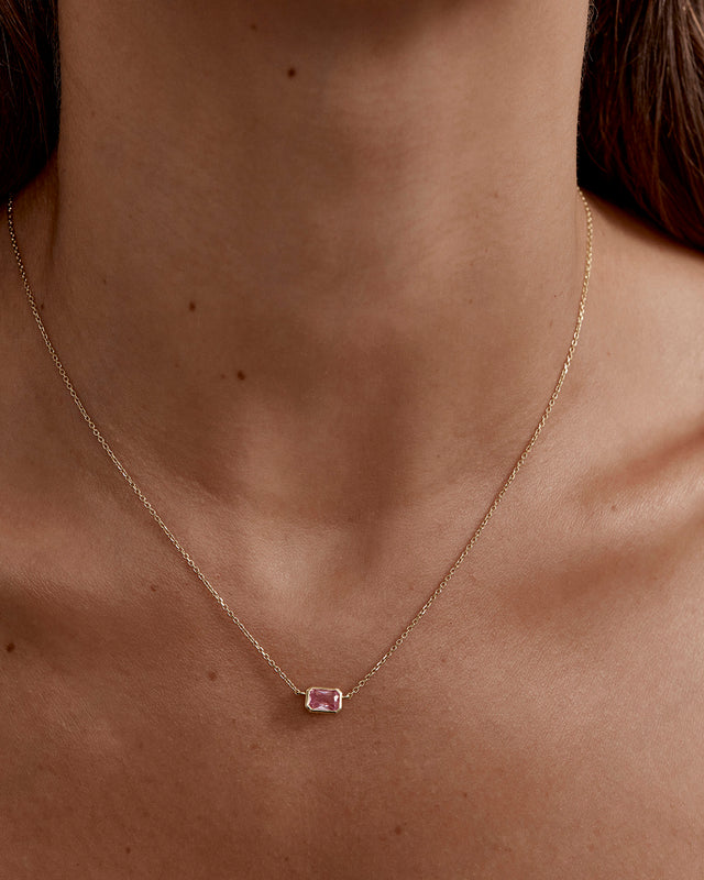 9k Solid Gold Deeply Loved Sapphire Necklace