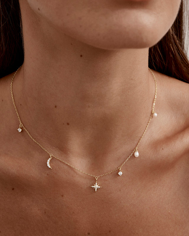 18k Gold Vermeil Celestial Skies Charm Choker