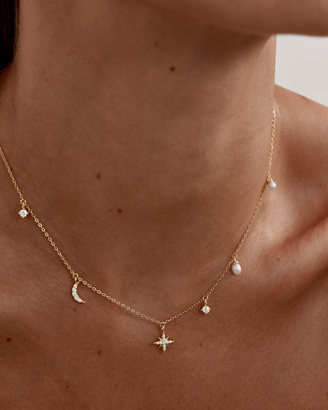18k Gold Vermeil Celestial Skies Charm Choker