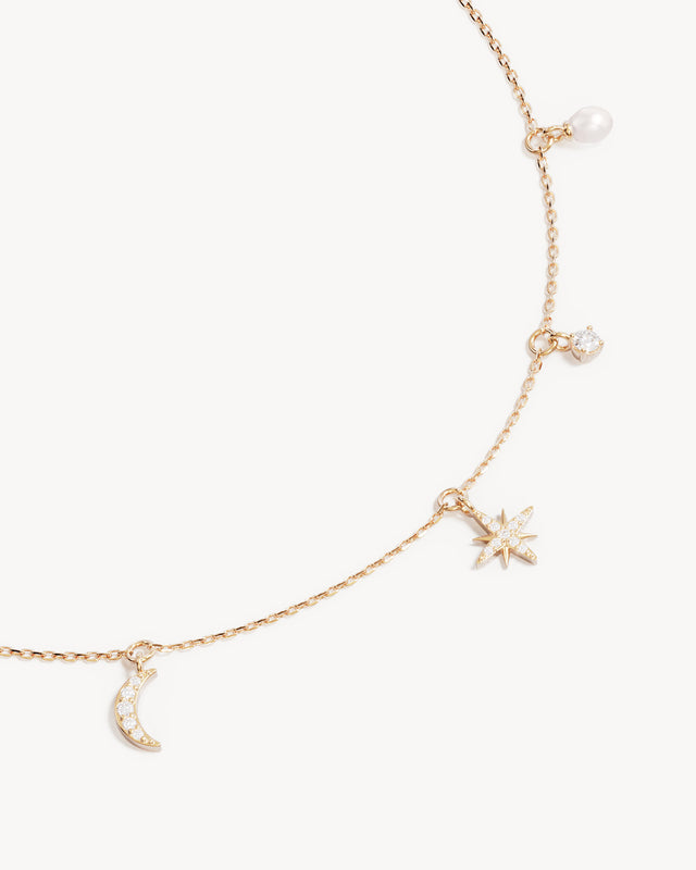 18k Gold Vermeil Celestial Skies Charm Choker