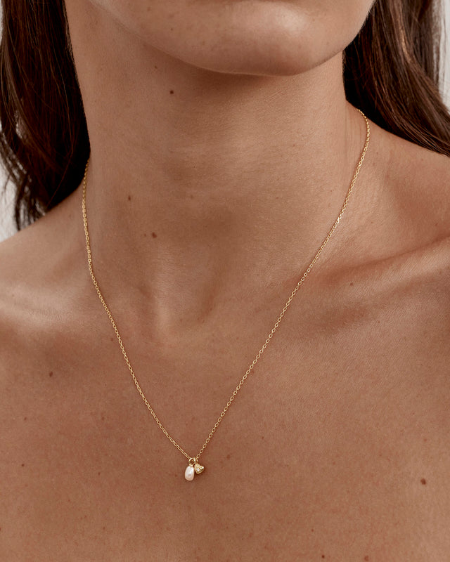18k Gold Vermeil Under the Moonlight Pearl Necklace