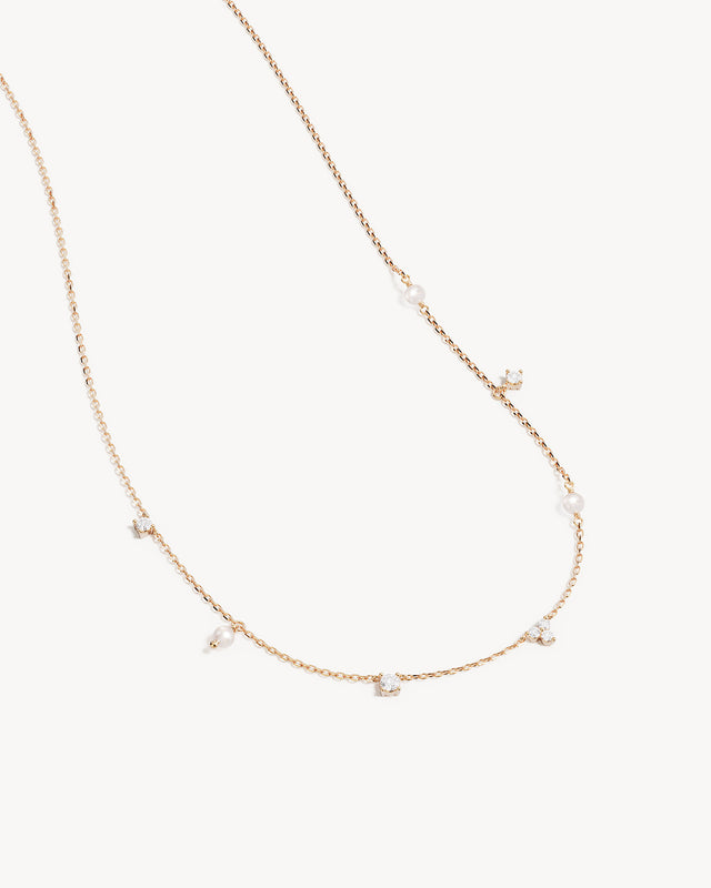 18k Gold Vermeil Moonlit Bloom Pearl Choker