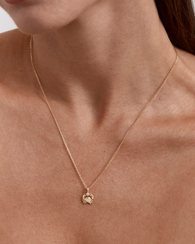 18k Gold Vermeil You Are Magic Zodiac Necklace Cancer