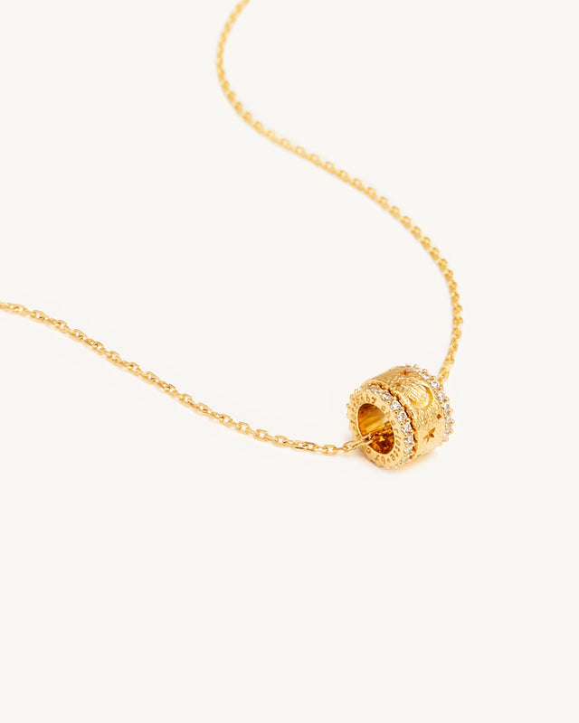 18k Gold Vermeil Be In The Present Spinning Meditation Necklace