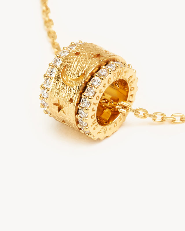 18k Gold Vermeil Be In The Present Spinning Meditation Necklace