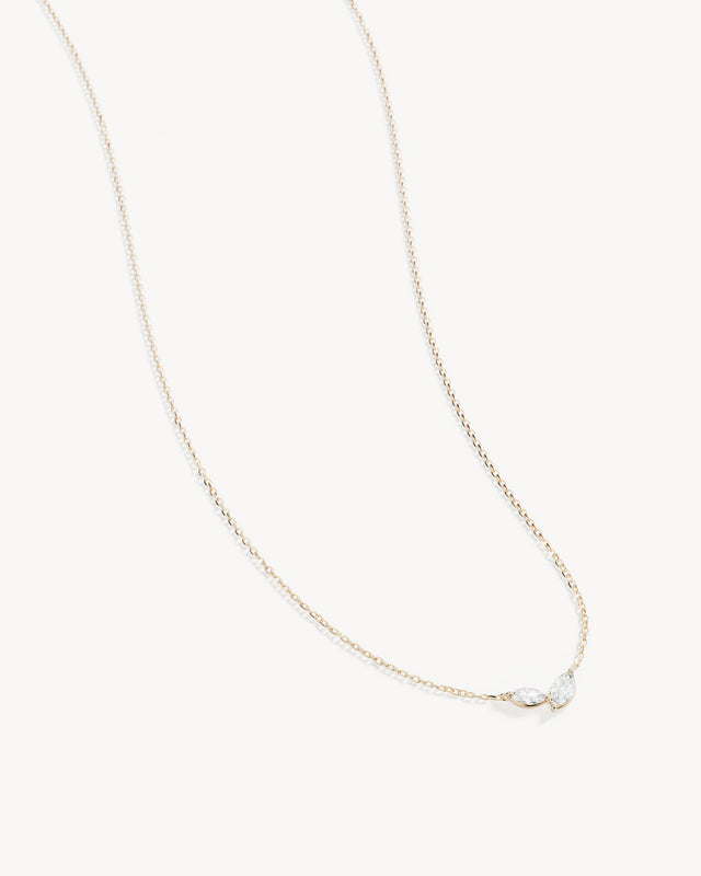 9k Solid Gold Whispering Petals 0.325ct Lab-Grown Diamond Necklace