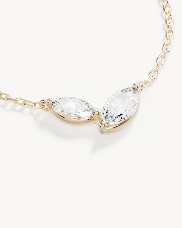 9k Solid Gold Whispering Petals 0.325ct Lab-Grown Diamond Necklace