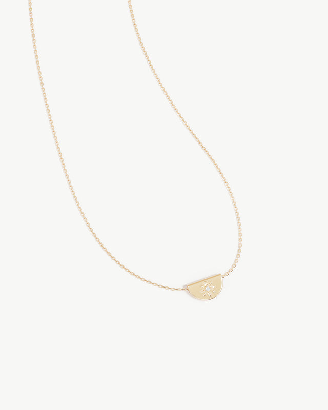 9k Solid Gold Lotus of Hope Lab-Grown Diamond Necklace