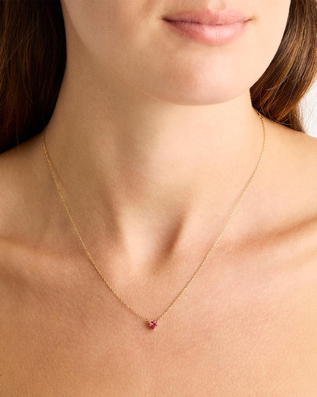 14k Solid Gold Forever and Always Tourmaline Necklace