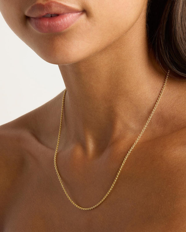 18k Gold Vermeil 19" 2mm Belcher Chain Necklace