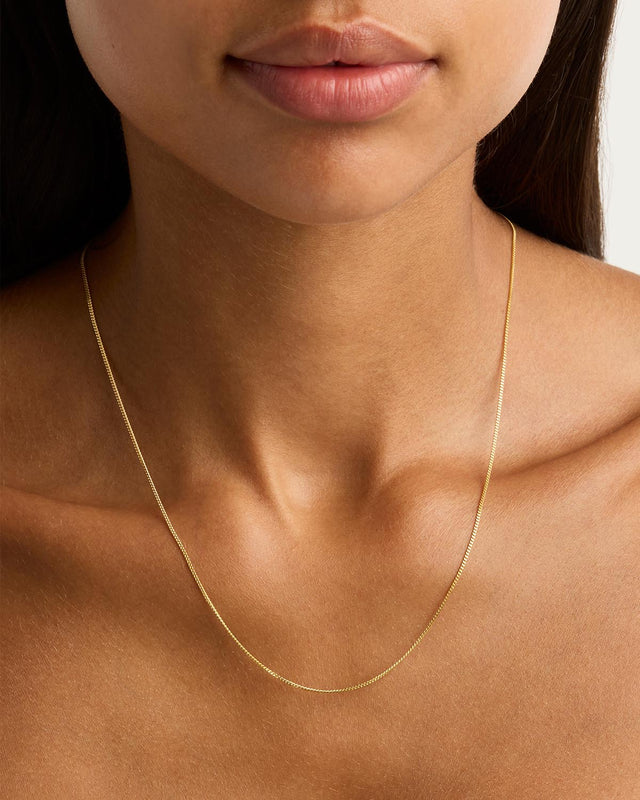 18k Gold Vermeil 19" Fine Curb Chain Necklace