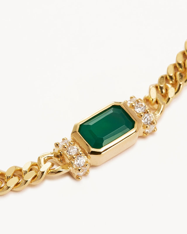 Gold Strength Within Green Onyx Curb Choker