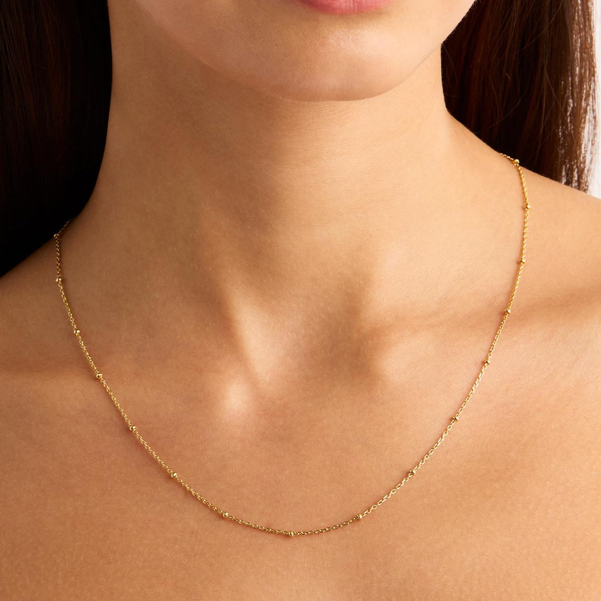 14k Solid Gold 21” Ball Chain Necklace – by charlotte