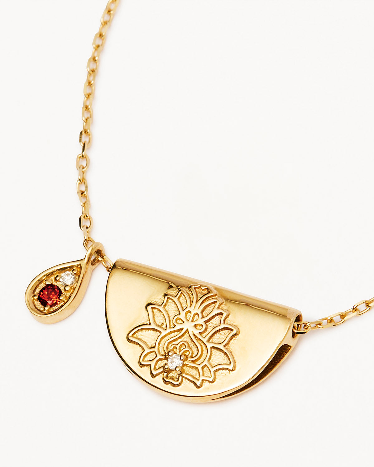 Solid gold lotus on sale necklace