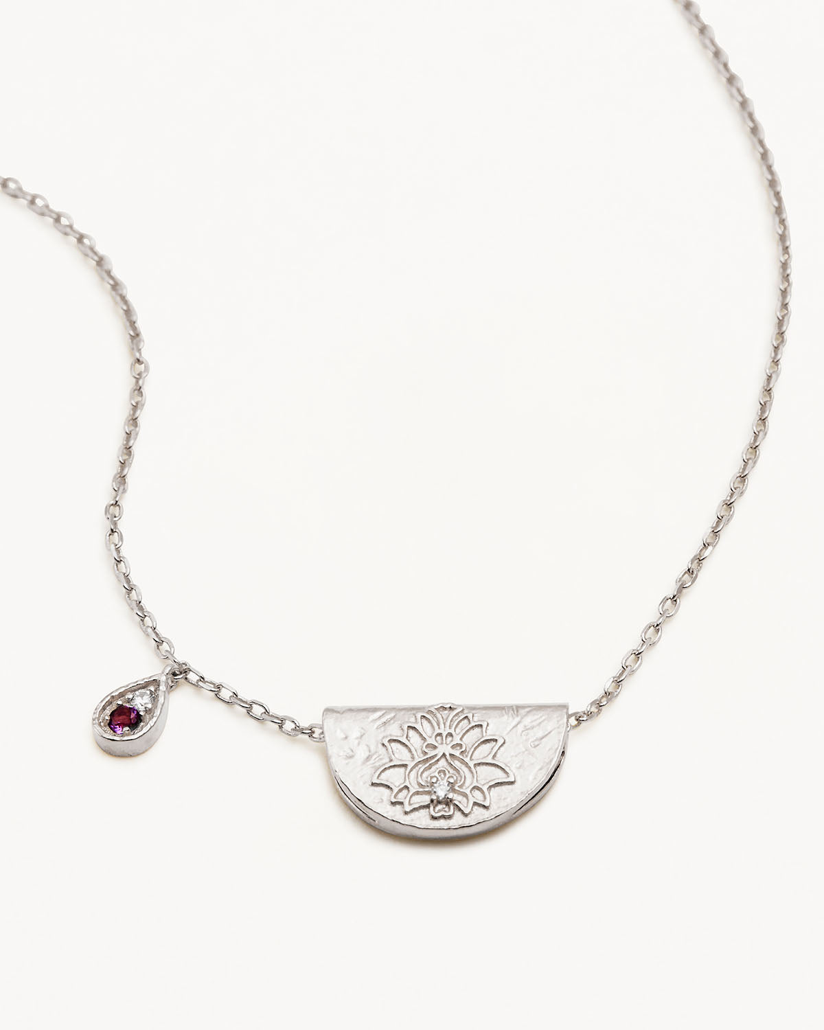 BOYA Love Knot Necklace Birthstone 925 Sterling Silver Pendant Jewelry