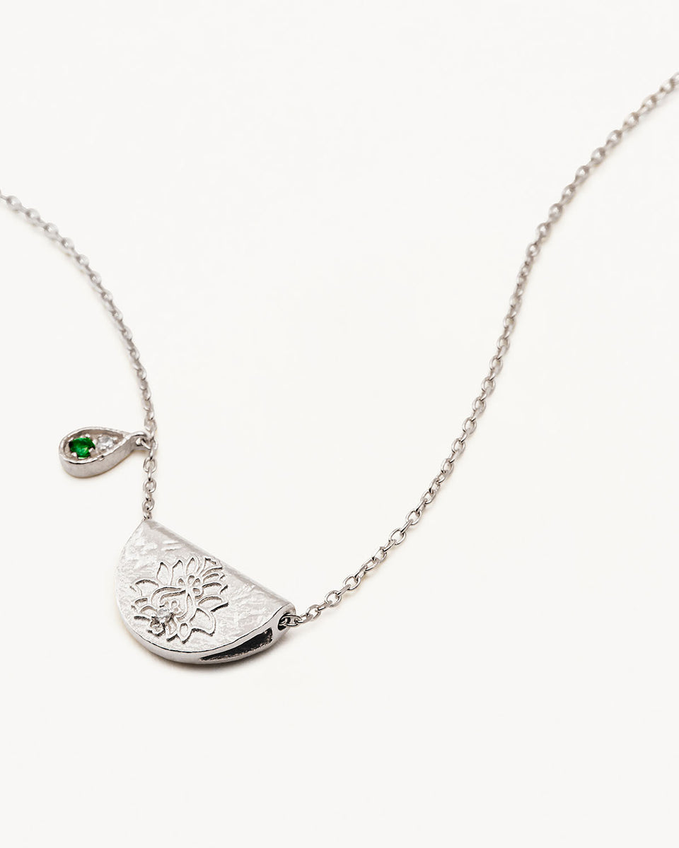 BY CHARLOTTE LOTUS LONG NECKLACE SILVER PLATED
