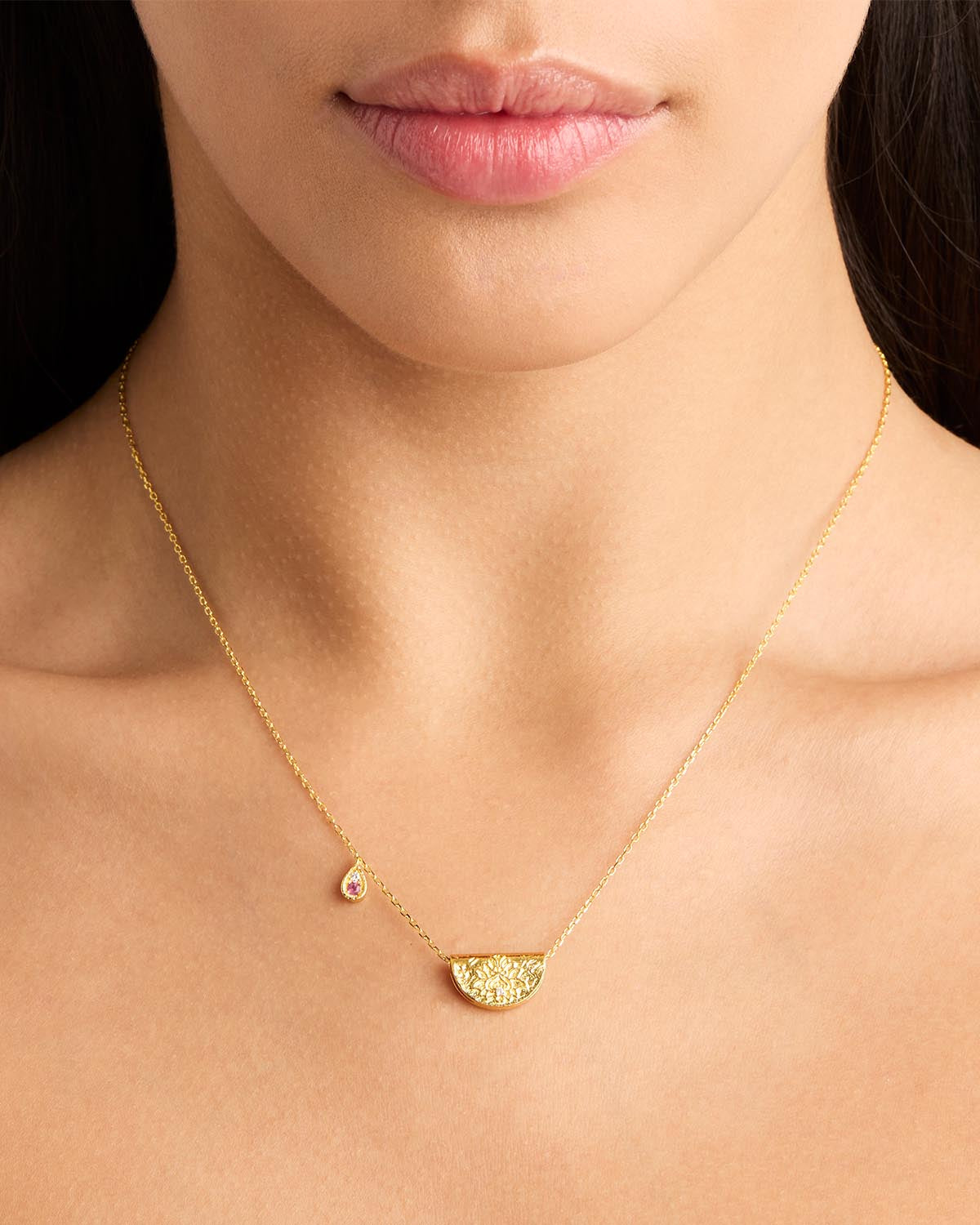 Gold shop necklace birthstone