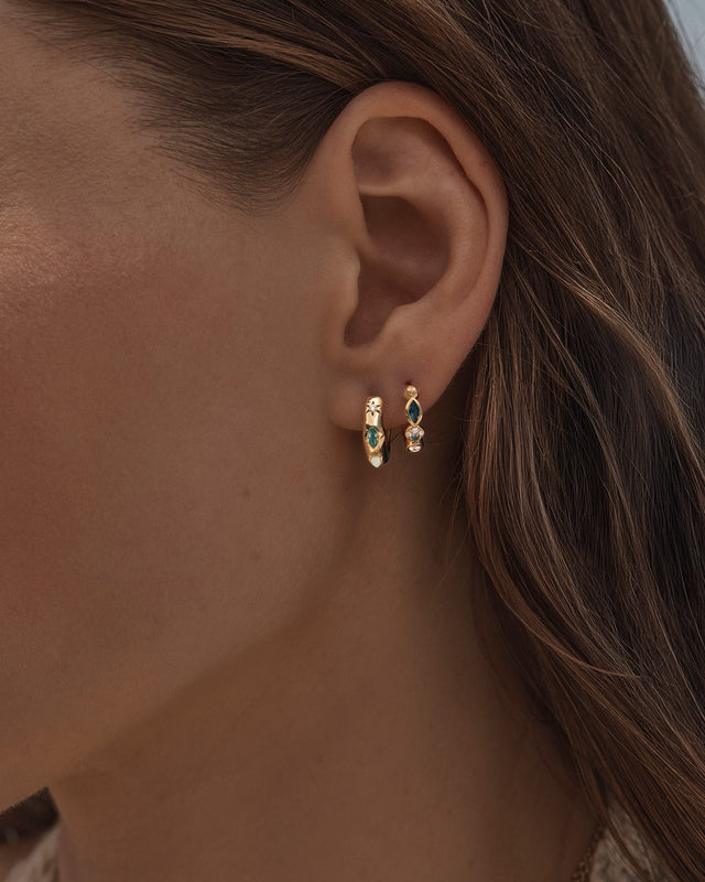 18k Gold Vermeil Hope and Protection Hoops