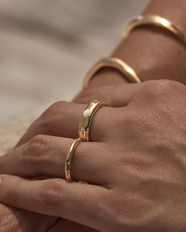 18k Gold Vermeil Hope and Protection Ring