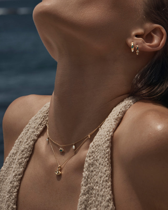 18k Gold Vermeil Hope and Protection Hoops