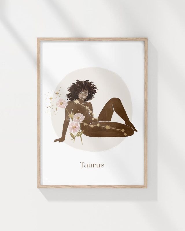 Zodiac Goddess A4 Unframed Print - Taurus