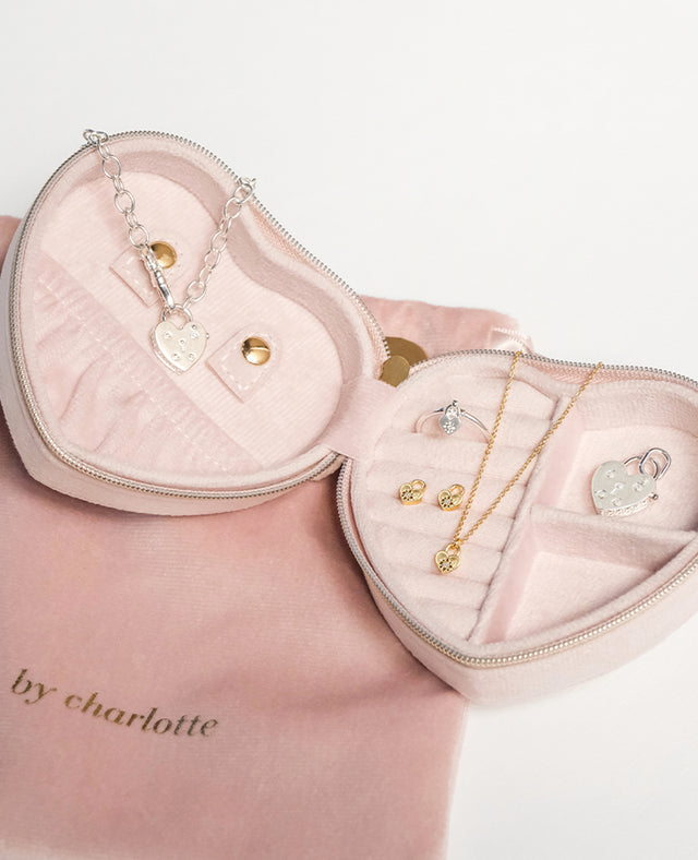 Love Unlocked Heart Shaped Jewellery Box - Blush