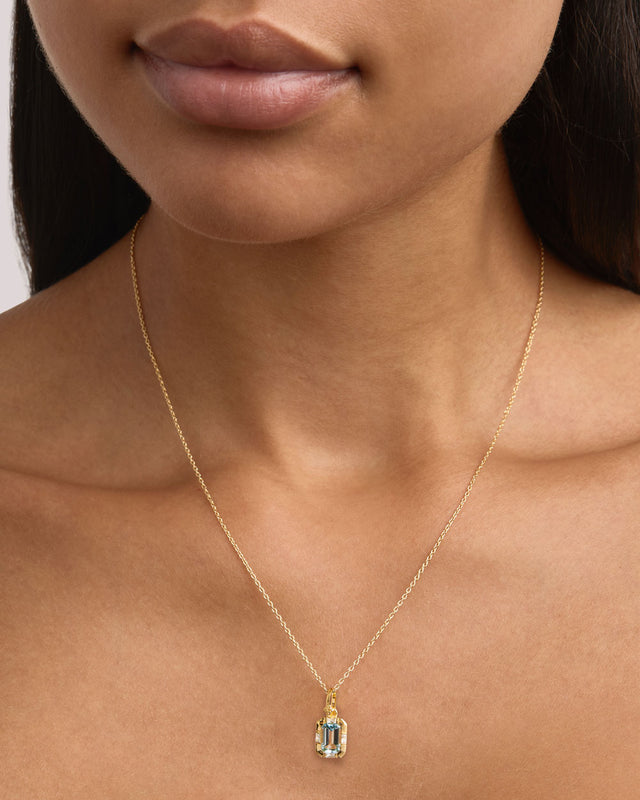 18k Gold Vermeil Calm Your Soul Topaz Annex Pendant