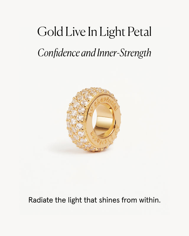 18k Gold Vermeil Live in Light Petal Charm