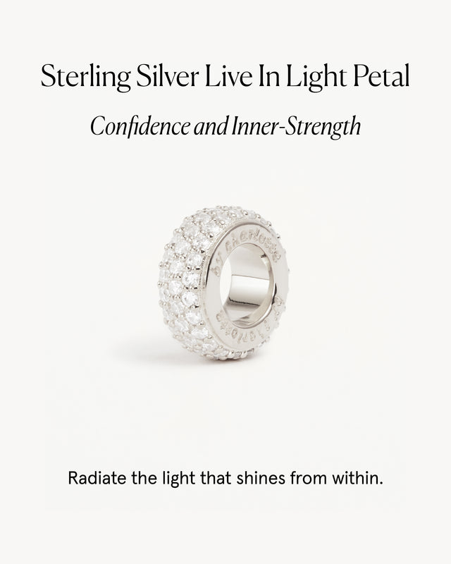 Sterling Silver Live in Light Petal Charm