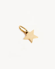 9k Solid Gold Engravable Star Pendant