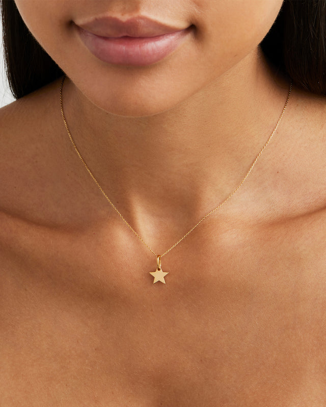 9k Solid Gold Engravable Star Pendant