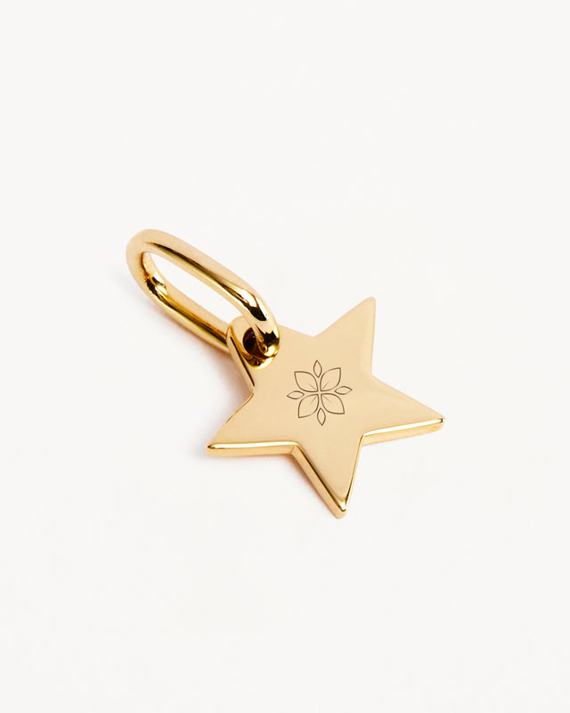 9k Solid Gold Engravable Star Pendant