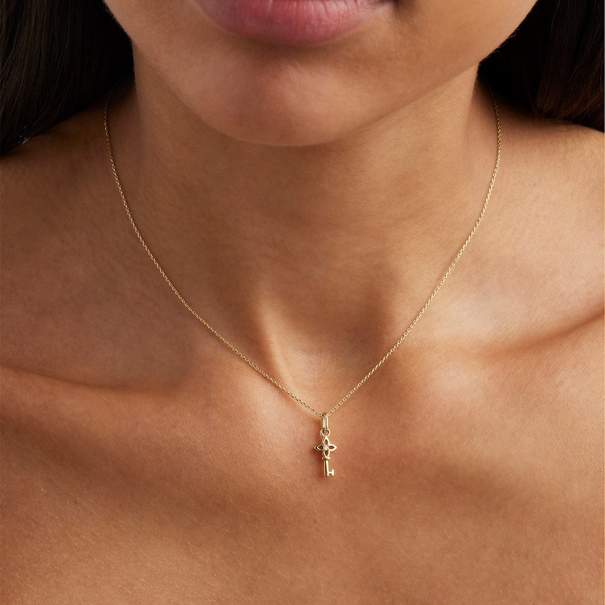 9k Solid Gold Key to My Heart Lab-Grown Diamond Pendant – by charlotte
