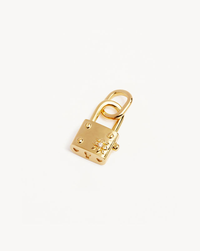 18k Gold Vermeil Promise of Us Lotus Padlock Pendant