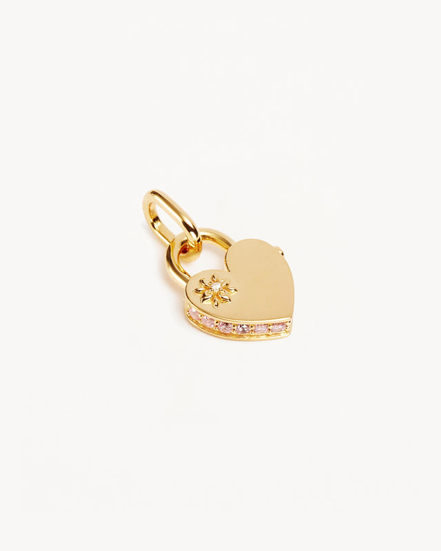 18k Gold Vermeil Connected Hearts Padlock Pendant