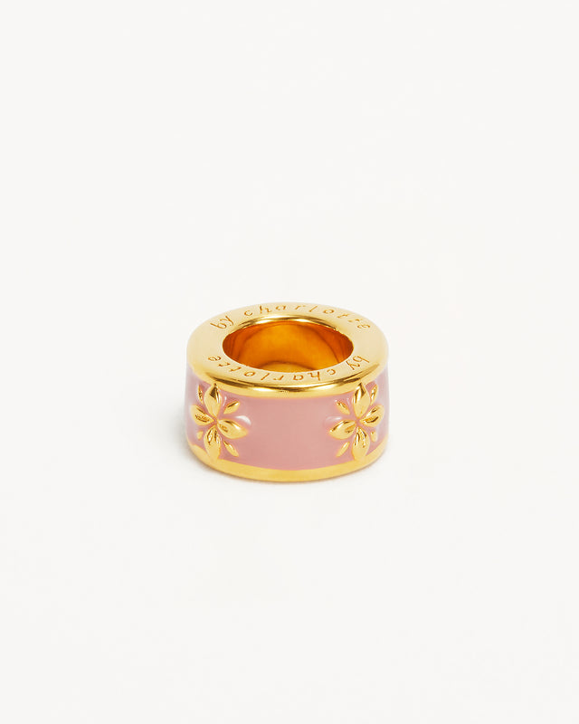 18k Gold Vermeil Born to Bloom Enamel Petal - Pink Clay