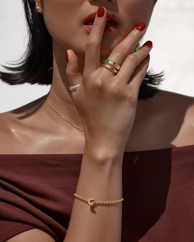 18k Gold Vermeil Lucky Horseshoe Petal Charm