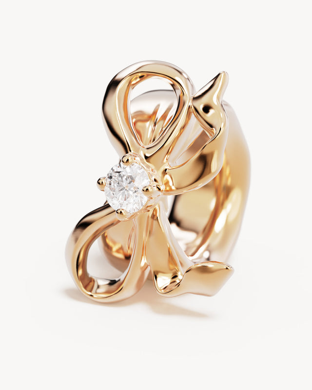 18k Gold Vermeil Forever More Bow Petal Charm