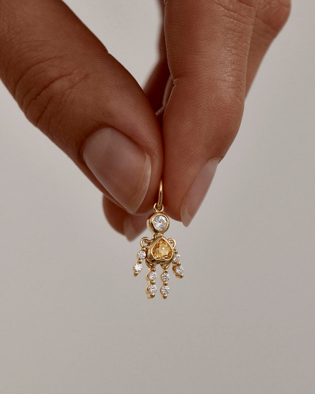 18k Gold Vermeil Tiny Dancer Pendant - Citrine