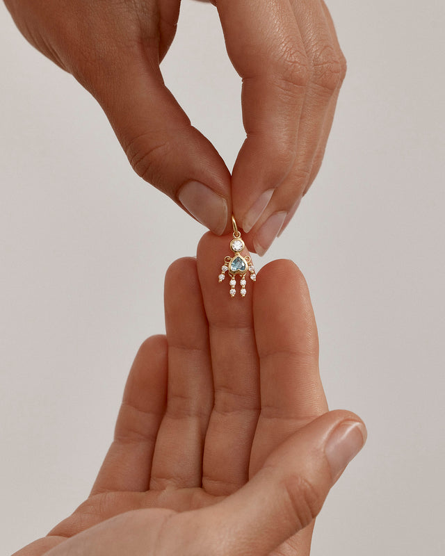 18k Gold Vermeil Tiny Dancer Pendant - Aquamarine
